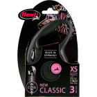 FLEXI ROLLIJN CLASSIC CORD XS ZWART 3MTR VOOR HOND TOT 8KG