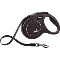 FLEXI ROLLIJN CLASSIC RIEM M  ZWART 5MTR VOOR HOND TOT 25KG