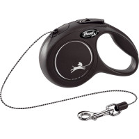 FLEXI ROLLIJN CLASSIC CORD XS ZWART 3MTR VOOR HOND TOT 8KG
