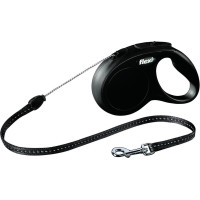 FLEXI ROLLIJN CLASSIC CORD S ZWART 5MTR VOOR HOND TOT 12KG