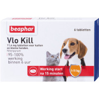 BEAPHAR VLO KILL KAT EN HOND TOT 11KG 6 TABL