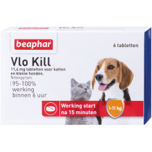 BEAPHAR VLO KILL KAT EN HOND TOT 11KG 6 TABL