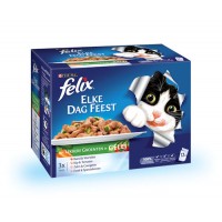 FELIX POUCH ELKE DAG FEEST VLEES/VIS IN GELEI DOOS 12 X 100 GR