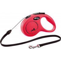 FLEXI ROLLIJN CLASSIC CORD S ROOD 5MTR VOOR HOND TOT 12KG