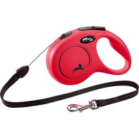 FLEXI ROLLIJN CLASSIC CORD S ROOD 8MTR VOOR HOND TOT 12KG