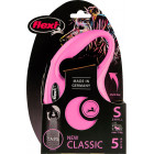 FLEXI ROLLIJN CLASSIC RIEM S ROSE 5MTR VOOR HOND TOT 15KG