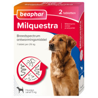 MILQUESTRA WORMTABLETTEN HOND 5 - 50 KG  2 TABL.