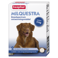 MILQUESTRA WORMTABLETTEN HOND 5 - 50 KG  2 TABL.