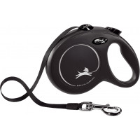 FLEXI ROLLIJN CLASSIC RIEM L  ZWART 5MTR VOOR HOND TOT 50KG