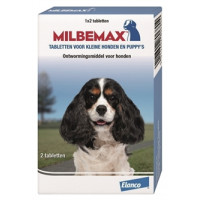 MILBEMAX WORMTABLETTEN VOOR KLEINE HONDEN EN PUPS  (2 STUKS)