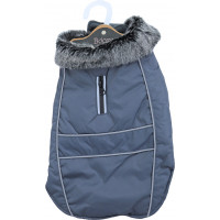 BOONY HONDENJAS PARKA GRIJS  MET BONTKRAAG  30 CM