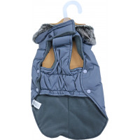 BOONY HONDENJAS PARKA GRIJS  MET BONTKRAAG  30 CM