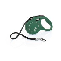 FLEXI ROLLIJN CLASSIC RIEM S OLIJFGROEN 5MTR VOOR HOND TOT 15KG