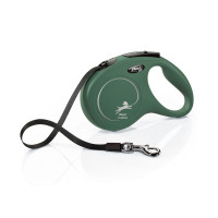 FLEXI ROLLIJN CLASSIC RIEM M  OLIJFGROEN 5MTR VOOR HOND TOT 25KG