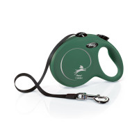 FLEXI ROLLIJN CLASSIC RIEM L  OLIJFGROEN  5MTR VOOR HOND TOT 50KG