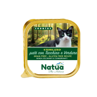 NATUA CAT COUNTRY STERILISED PATÉ MET KALKOEN EN GROENTEN - KUIPJE 100 GRAM