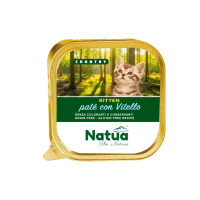 NATUA CAT COUNTRY KITTEN PATÉ MET KALF - KUIPJE 100 GRAM
