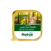 NATUA CAT COUNTRY KITTEN PATÉ MET KALF - KUIPJE 100 GRAM